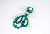 GREEN BOW-KNOT CRYSTAL EARRINGS