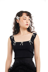 5 PEARL BOW DECORATION VEST (2 COLORS)