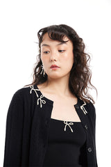 PEARL BOW EMBELLISHED VEST(2 COLOURS)