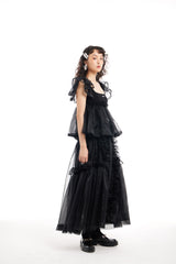 GIRLY ORGANZA LACE TRIM BLOUSE (2 COLORS)