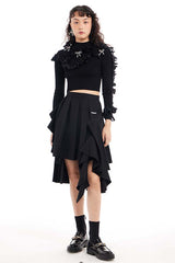 ASYMMETRICAL HALF SKIRT