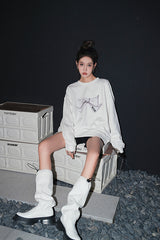 BOW PRINT SWEATSHIRT