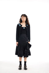 BLACK VEST WITH DIAMOND PATTERN