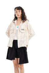 WHITE VEST WITH DIAMOND PATTERN