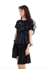 WOMEN'S TOP WITH HALF RUFFLES (TWO COLORS)