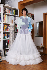 #PREORDER# WHITE SILHOUETTE MESH DRESS