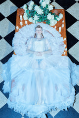 #PREORDER# WHITE SILHOUETTE MESH DRESS