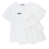 WOMEN'S TOP WITH HALF RUFFLES (TWO COLORS)