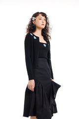 BLACK VEST WITH DIAMOND PATTERN