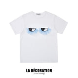 BLUE LACE EYELASHES T-SHIRT
