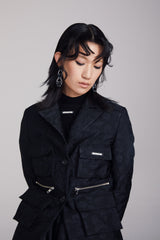 BLACK JACKET WITH MULTI POCKETS
