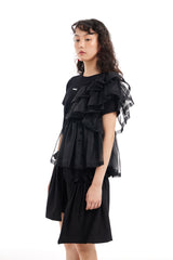 WOMEN'S TOP WITH HALF RUFFLES (TWO COLORS)