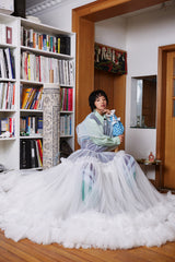 #PREORDER# WHITE SILHOUETTE MESH DRESS