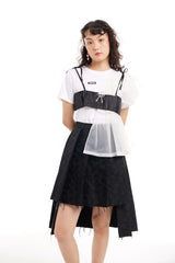 WOMEN'S TOP WITH HALF RUFFLES (TWO COLORS)