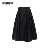 JACQUARD RUFFLE-TRIMMED DRESS