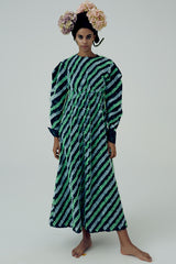 #PREORDER# GREEN MESH DRESS WITH RUFFLES