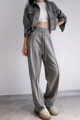 HIGH-WAISTED BAGGY SWEATPANTS ( 2 COLORS )