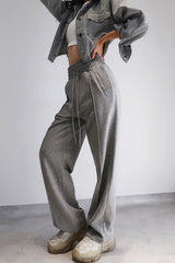 HIGH-WAISTED BAGGY SWEATPANTS ( 2 COLORS )