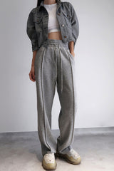 HIGH-WAISTED BAGGY SWEATPANTS ( 2 COLORS )