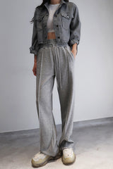 HIGH-WAISTED BAGGY SWEATPANTS ( 2 COLORS )