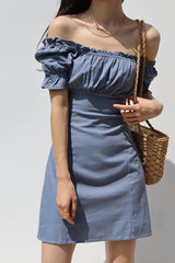 SQUARE NECK PUFF SLEEVE DRESS