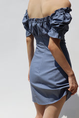 SQUARE NECK PUFF SLEEVE DRESS