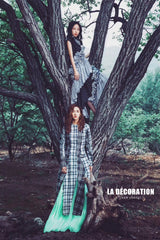 #PREORDER# BLUE TARTAN MESH DRESS