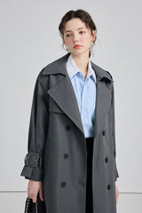 MID-LENGTH DOUBLE BREASTED TRENCH COAT