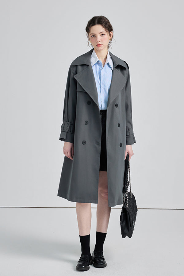 MID-LENGTH DOUBLE BREASTED TRENCH COAT
