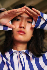 STRIPED SHIRT WITH RUFFLES ON SLEEVE