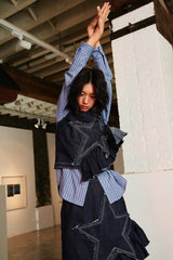 DENIM SUIT WITH STARS ON CHEST