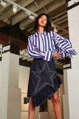 DENIM SUIT WITH STARS ON CHEST