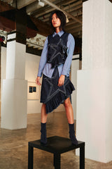 DENIM SUIT WITH STARS ON CHEST