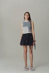 GIRLY DENIM SKIRT WITH RUFFLES ON ONE SIDE