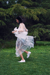 MESH SKIRT WITH RIBBON DECORATION FAIRY SKIRT