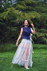 MESH SKIRT WITH RIBBON DECORATION FAIRY SKIRT