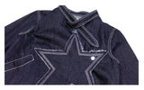 DENIM TOP WITH STARS ON CHEST