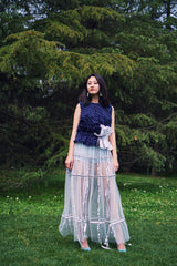 MESH SKIRT WITH RIBBON DECORATION FAIRY SKIRT