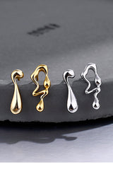 WHITE GOLD/ 18K GOLD TEARDROP EARRINGS