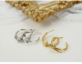 WHITE GOLD/ 18K GOLD BOW-KNOT EARRINGS