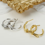WHITE GOLD/ 18K GOLD BOW-KNOT EARRINGS