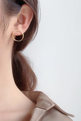WHITE GOLD/ 18K GOLD CIRCLE EARRINGS