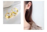 WHITE GOLD/ 18K GOLD CIRCLE EARRINGS