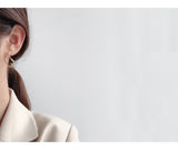 WHITE GOLD/ 18K GOLD CURVED SQUARE EARRINGS