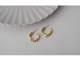 WHITE GOLD/ 18K GOLD TWIST EARRINGS