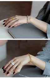 WHITE GOLD/ 18K GOLD CHAIN BRACELET