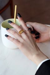 WHITE GOLD/ 18K GOLD MULTI-LAYERED RING