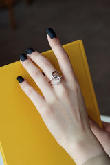 WHITE GOLD/ 18K GOLD KNOT RING