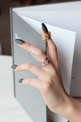 WHITE GOLD/ 18K GOLD MINIMALIST RING