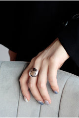 WHITE GOLD/ 18K GOLD MINIMALIST RING